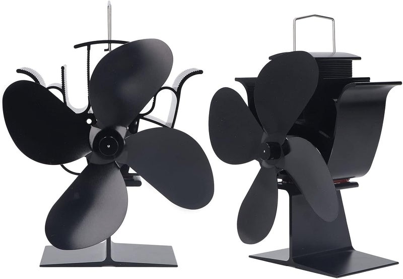 woobles Fireplace Stove Fan, 4 Blades Quiet High Temperature Resistant Heat Powered Stove Fan, Fireplace Fan for Wood/Log Burner - Image 3